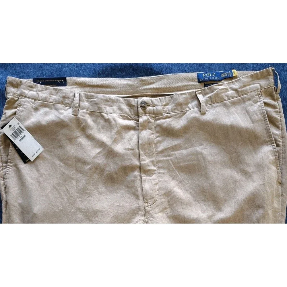 Polo Ralph Lauren Men's 44Bx34 Classic fit Stretch Chino Pants Khaki Big & Tall